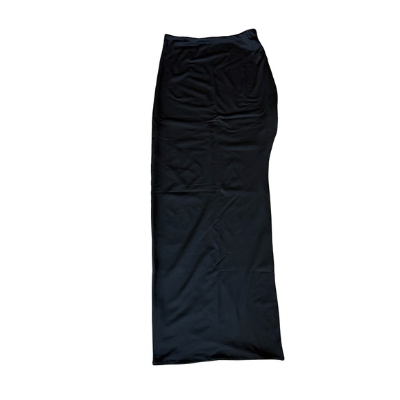 Black Asymmetrical Maxi Skirt Side Slit Womens Size Small - Picture 2 of 6